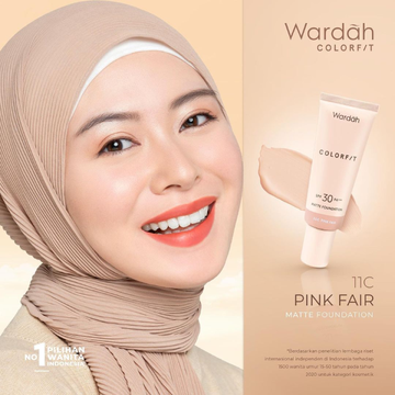 Wardah, Color Fit, Matte Foundation, 11C Pink Fair, 25 ml